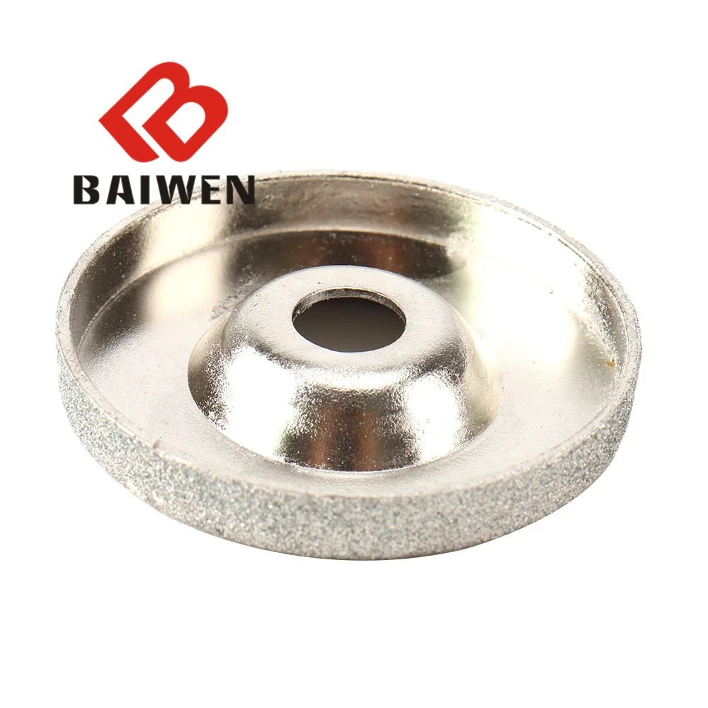 2Inch/50mm Diamond Grinding Wheel Disc Cup Emery Milling Sharpener 10mm Hole Rotary Tool For Glass Stone 150/180/320 Grit 1Pcs