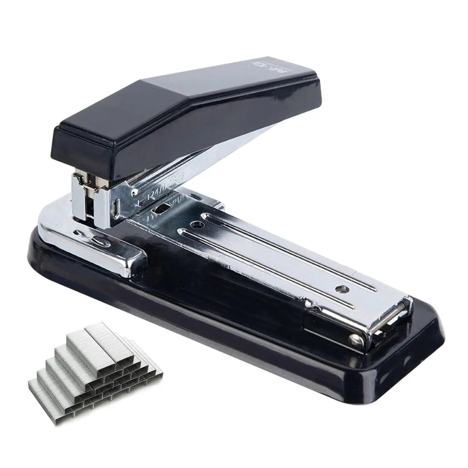 M&G Desktop Stapler Portable Stapler with 25 Sheet Capacity, 360 Rotation Design, Two Binding Modes Black/White/Blue/Green/Pink