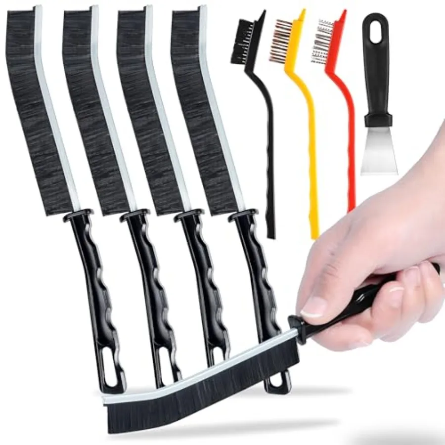

9Pcs Crevice Cleaning Brush, Multi-Purpse Hard Bristle Grout Brush for Cleaning Bathroom, Kitchen, Tiles, Corners, Teapot, Bott