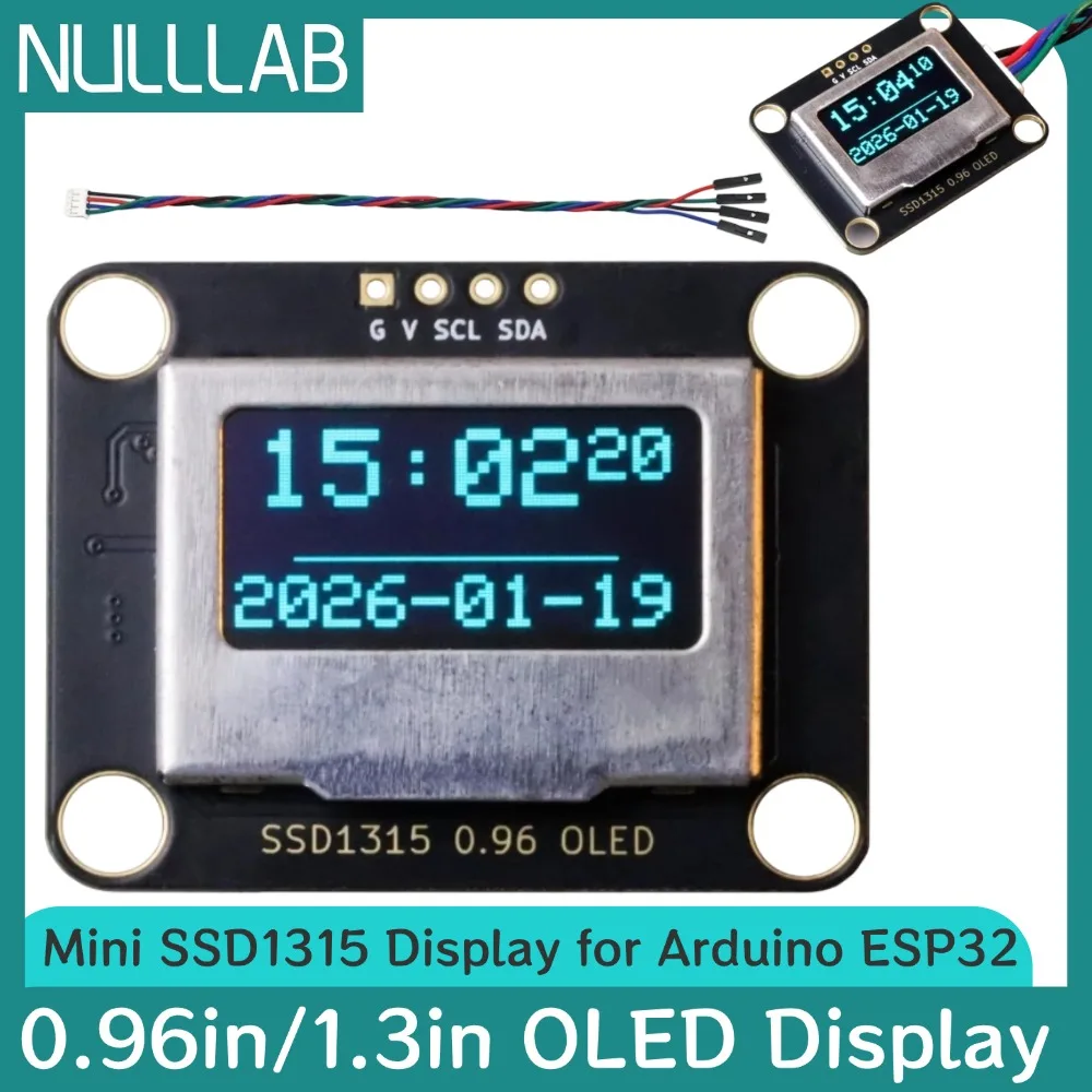 0.96/1.3 Inch OLED Display Screen I2C Interface 128×64 Pixels SSD1315 Driver with Steel Case & LEGO for Arduino ESP32