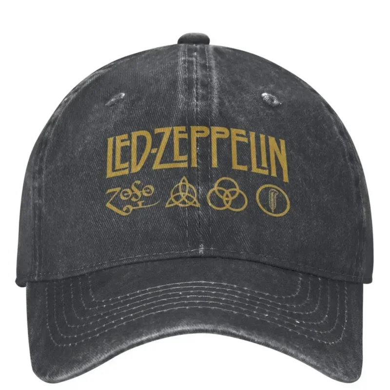 Casual Led Zeppelins Heavy Metal Music Band Baseball Men Women Distressed Denim Snapback Cap Outdoor Activities Caps Hat