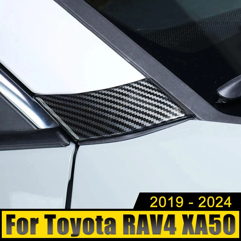 

ABS Car A Column Door Mirror Window Glass Stickers Cover Front Side Trims For Toyota RAV4 XA50 2019 2020 2021 2022 2023 2024