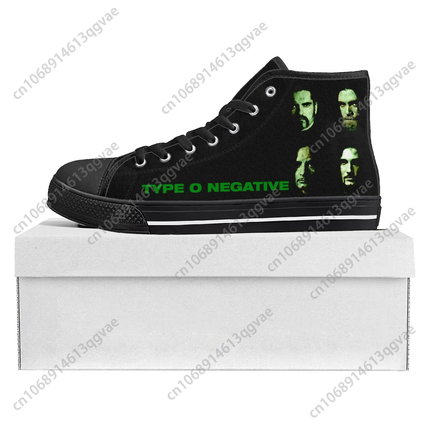 Type O Negative Metal Rock Band High Top High Quality Sneakers Mens Womens Teenager Canvas Sneaker Couple Shoe Custom Shoe Black