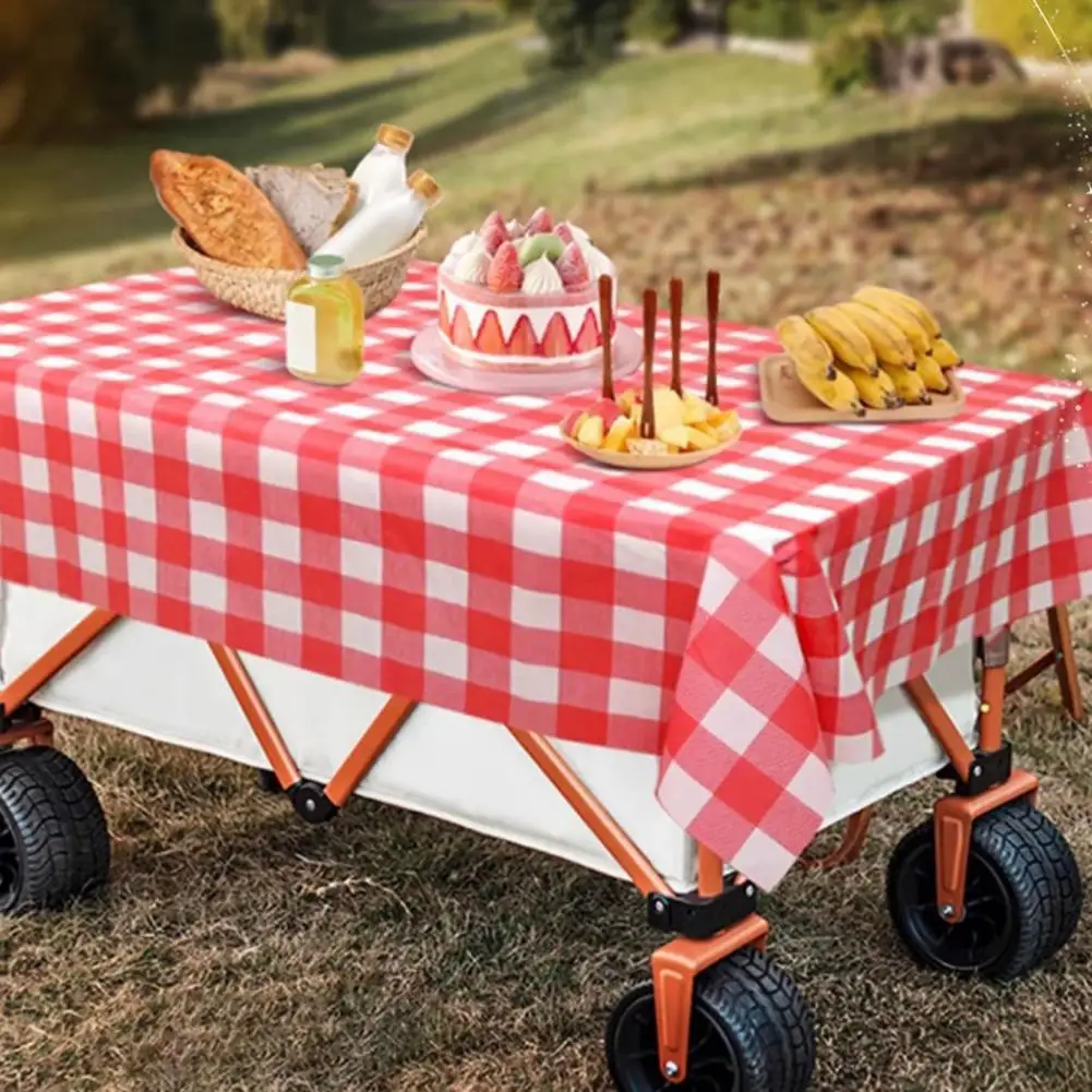 Plaid Disposable Tablecloth Waterproof Checkered Table Cover Outdoor Tablecloth for Picnic Camping Barbecue Parties