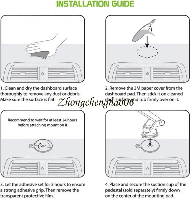 Circular Dashboard Mount Holder Pad Featuring 80mm Design For Electronics Secure Adhesive Base Phone Mounting In Vehicle 601F