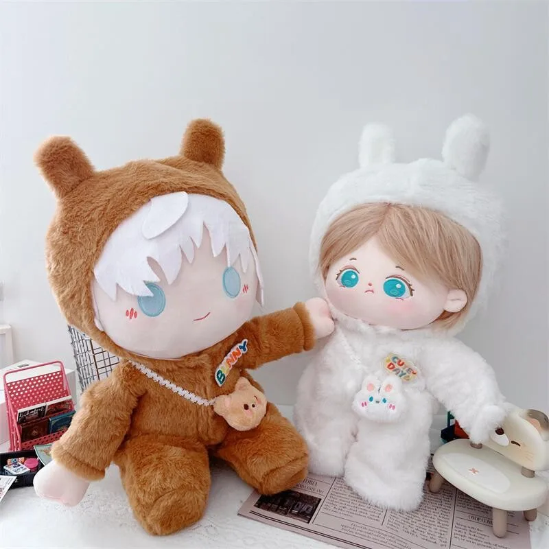 40cm Doll Clothes for Cute Fluffy Soft Plush Bear Bunny Suit with Bag Cartoon DIY Doll Clothes Accessory Anime Game Periphery