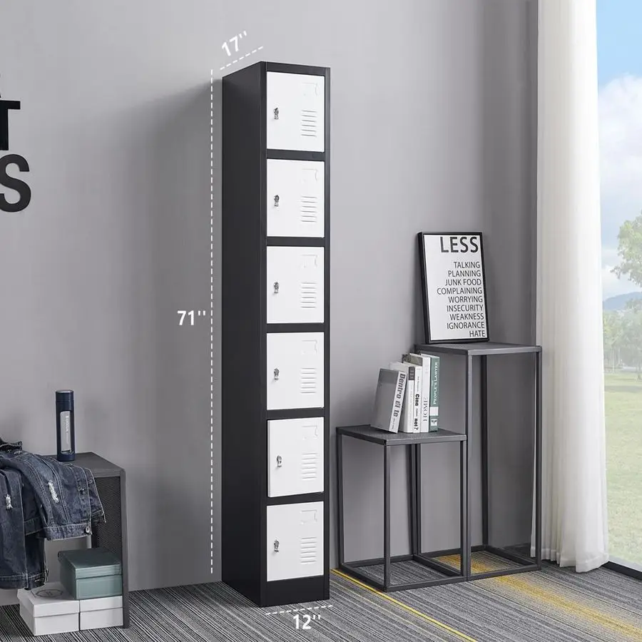 خزانة خزانة فولاذية شديدة التحمل 6 أبواب 6 طبقات تخزين آمن لخزائن المدارس، موظف المكتب، صناعة تنظيم المنزل في صالة الألعاب الرياضية