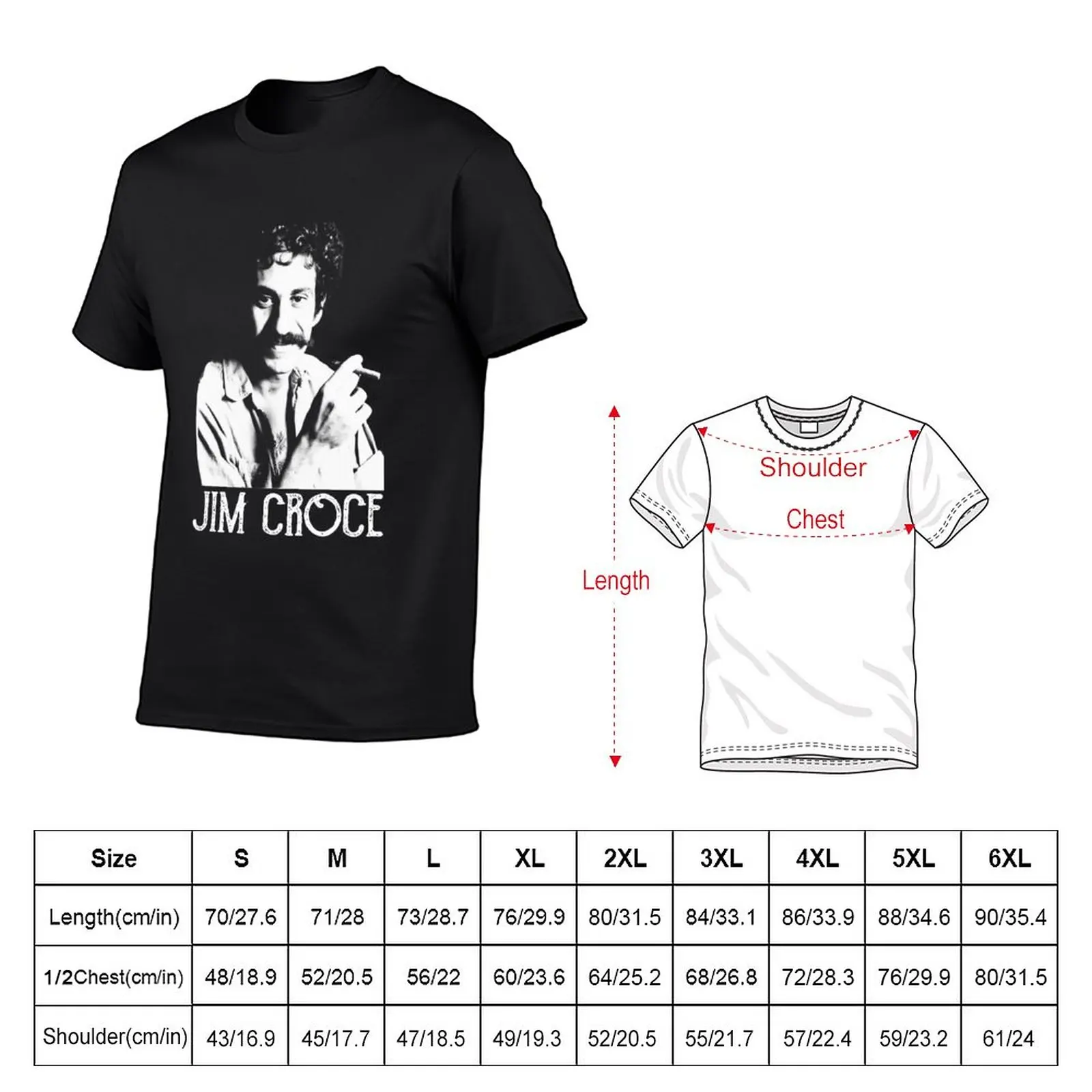 New Classic Jim Croce - White Stencil T-Shirt Tee shirt vintage t shirt cute clothes T-shirt short workout shirts for men