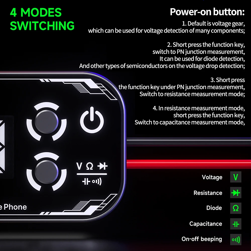 MECHANIC 3D METER Detective 3.0 Three-screen Digital Display Multimeter for Voltage Capacitance Resistance Measurement Tool
