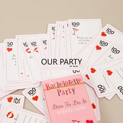 52Pcs/Pack Bachelorette Party Theme Dare To Do It Card Hen Party Out Night Games Card for Bride Groom Wedding Party Decoration