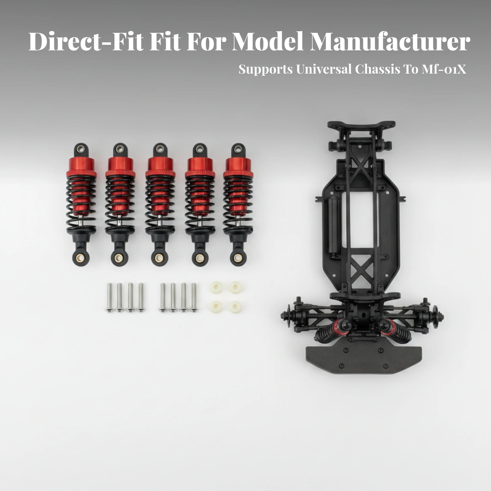 4 Pieces Oil Adjustable Damper Set Easy to Install Oil Shocks Threaded Body Dampers Quick Preload Adjustments for Hobbyists
