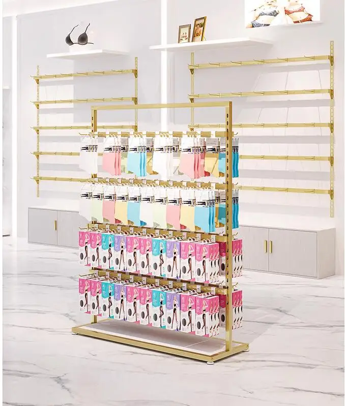 

Floor standing island double-sided underwear display rack for clothing stores, women's clothing store display rack