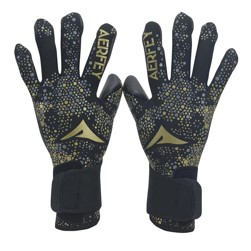 AERFEY Verstärkte Latex-Torwarthandschuhe für Fußball mit Starkem Grip Größe 8/9/10 Jugend- und Erwachsenen-Fußballhandschuhe für Torhüter – Detail 11