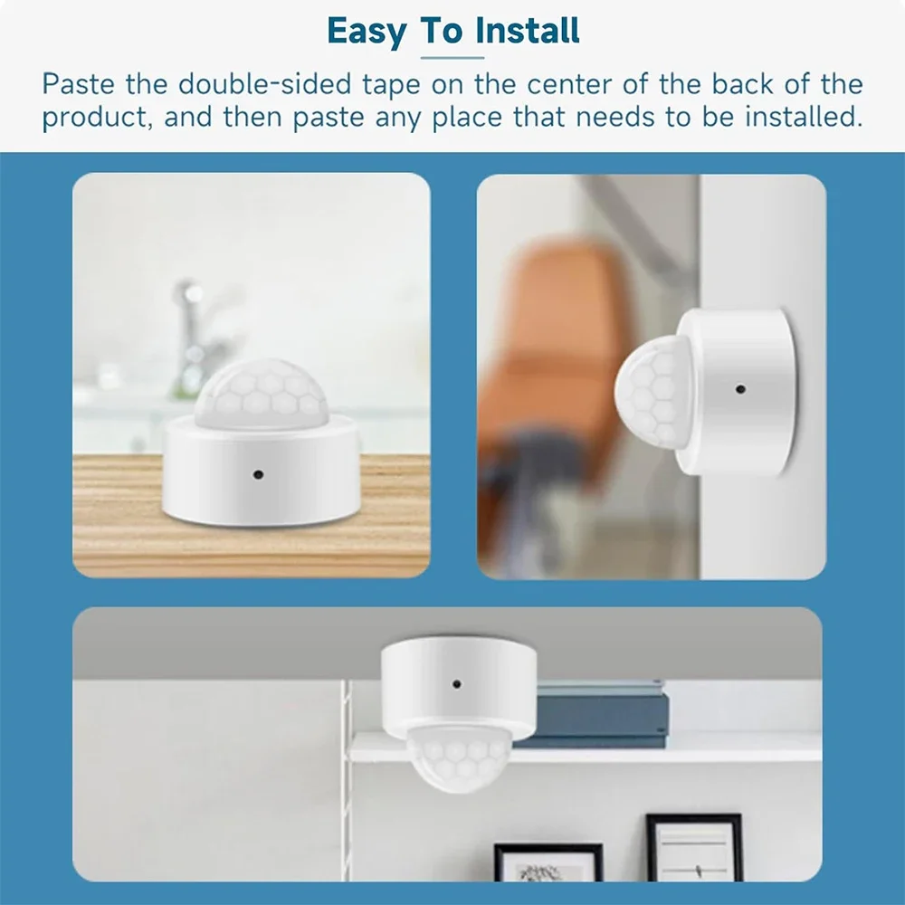 Tuya ZigBee PIR Sensor De Movimento, Mini Detector De Presença De Corpo Humano Infravermelho, Smart Home Security, Proteção Sistema De Alarme, Vida Inteligente