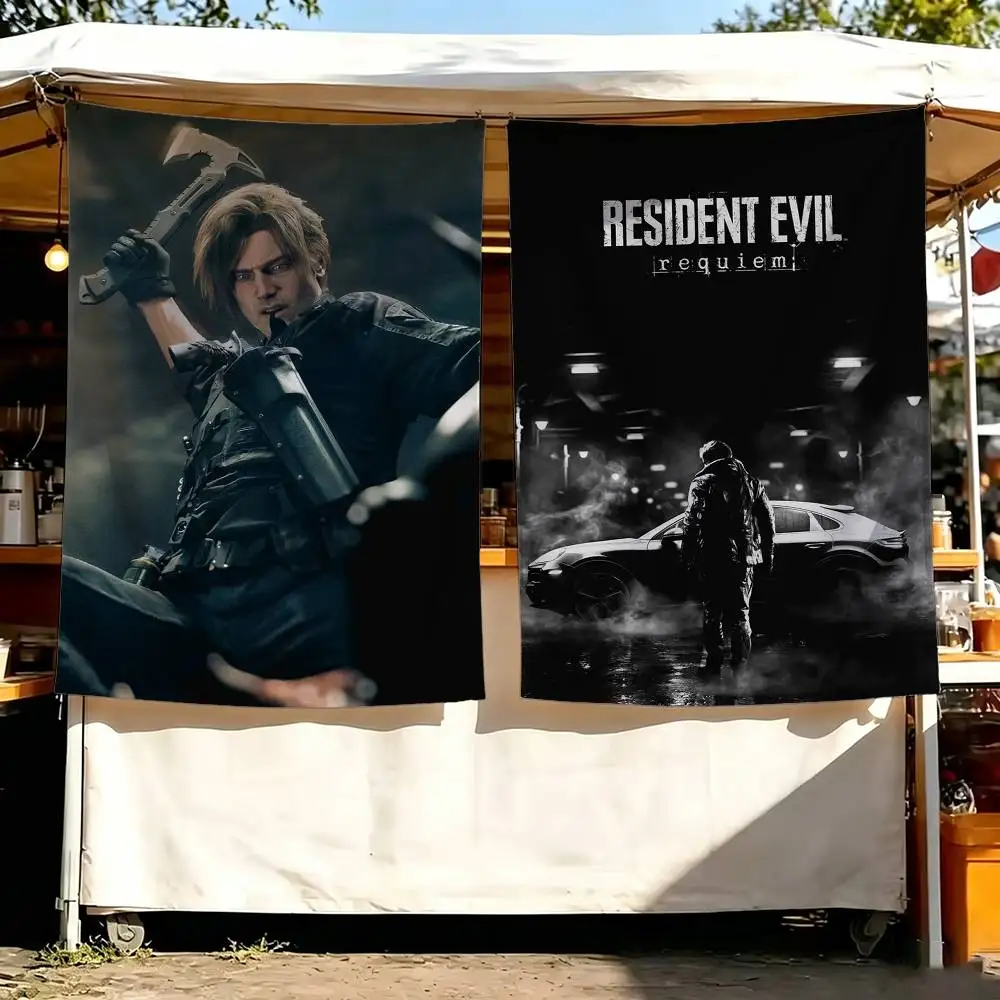 R-Resident E-Evil-9 R-Requiem Game RER Flag Digital Printing Banner for Garage Wall Out Door Decoration