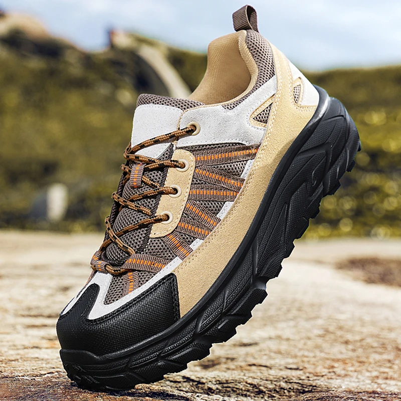 

Breathable Outdoor Men's Chunky Sneakers Non-slip and Cushioning Sports Casual Shoes For Men Off Road Travel Footwear Comfy