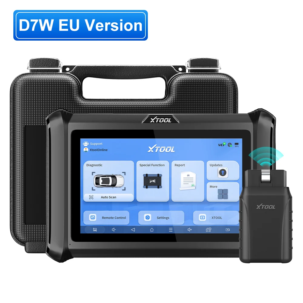 XTOOL D7W Draadloze Auto Diagnose Gereedschap Bidirectionele Controle ECU Codering BT Automotive Scanner OBD2 AI-geassisteerde Diagnose van Alle Systemen Sleutelprogrammeringstool CAN FD DoIP FCA