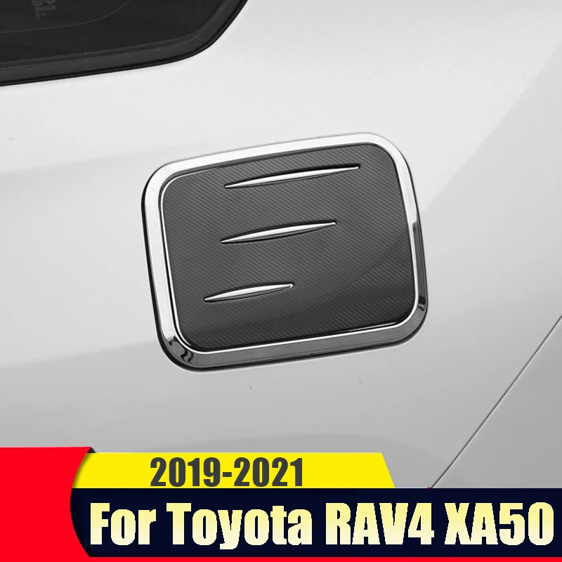 For Toyota RAV4 2019 2020 2021 2022 RAV 4 XA50 ABS Carbon Fiber Car Fuel Tank Cover Oil Cap Decorative Trim Sticker Accessories