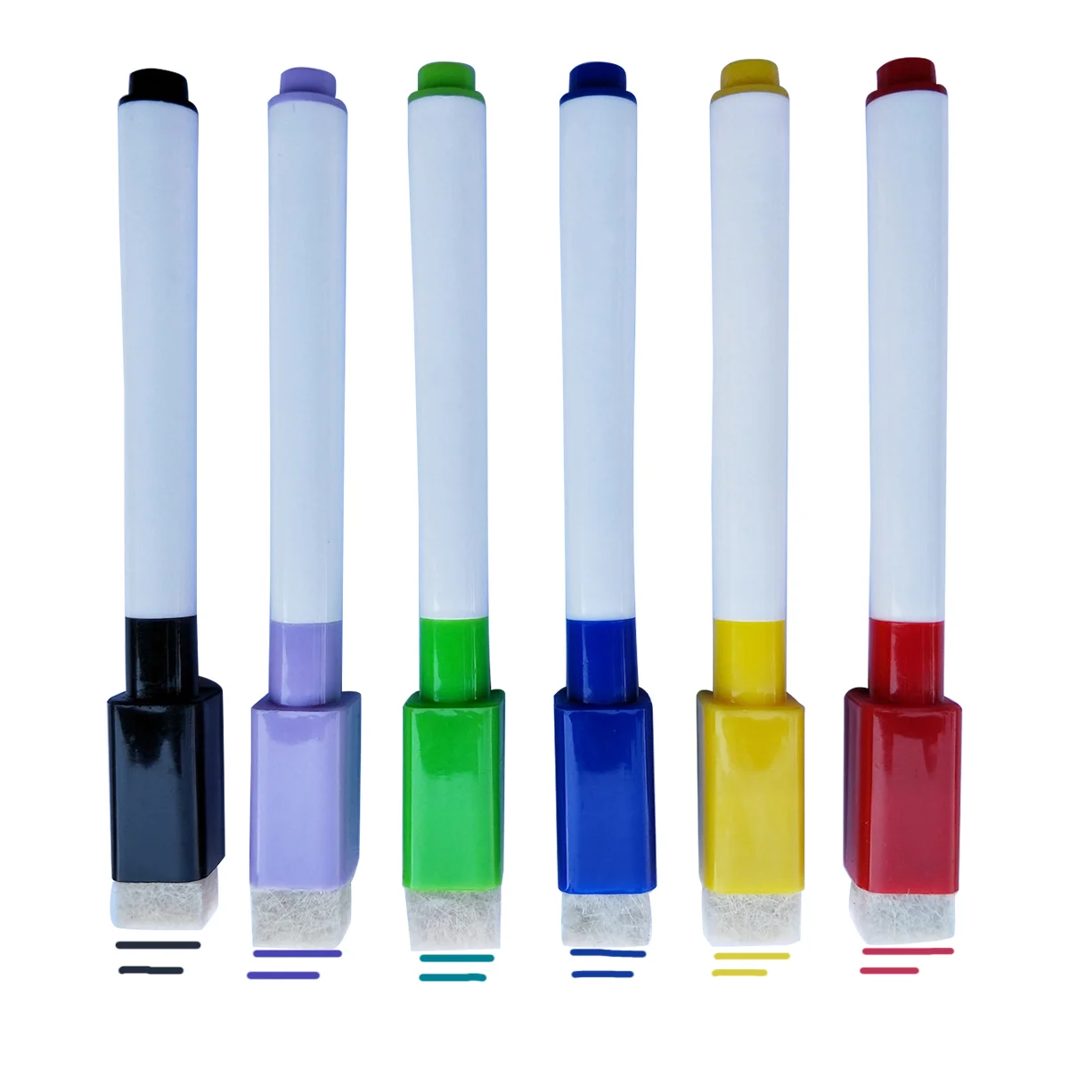 6 Pcs White Marker Pen Board Erasable Markers for Whiteboard Dry Erase Earth Tones Pearlescent