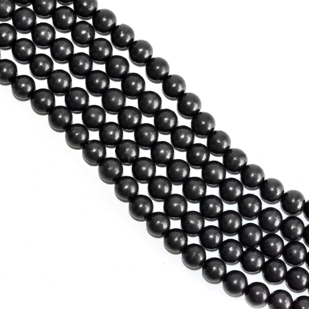 4/6/8/10mm Shungite Beads string, Natural Round Semi Precious Stone Smooth Shungite Beads, for making DIY jewelry