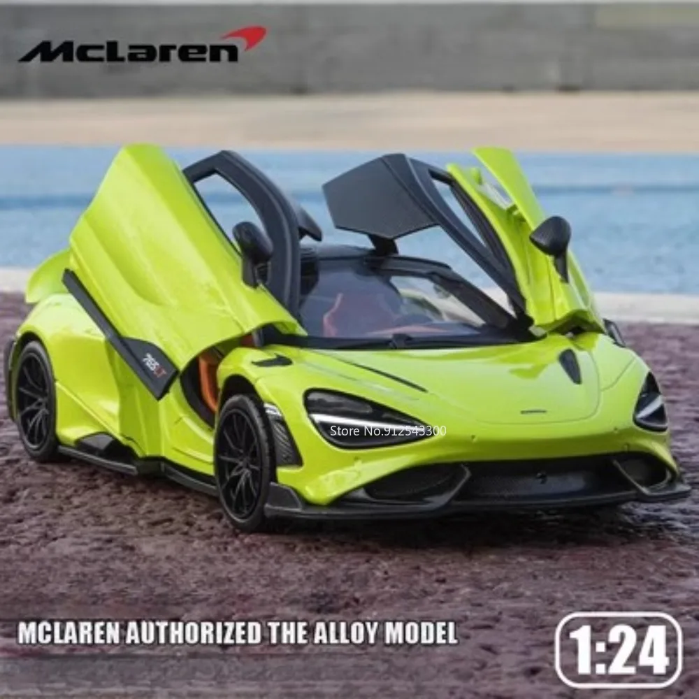 

1/24 Scale McLaren 765LT Toy Sports Car Model Alloy Diecast Sound Light Collectible Simulation Car Model Boys Toy Birthday Gifts