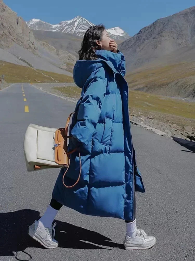 zjaiss 2026 Winter New Down Coats Long-style Cotton Dress Korean Version Large Size Korean Fashion Jackets Heat Parka Feminina
