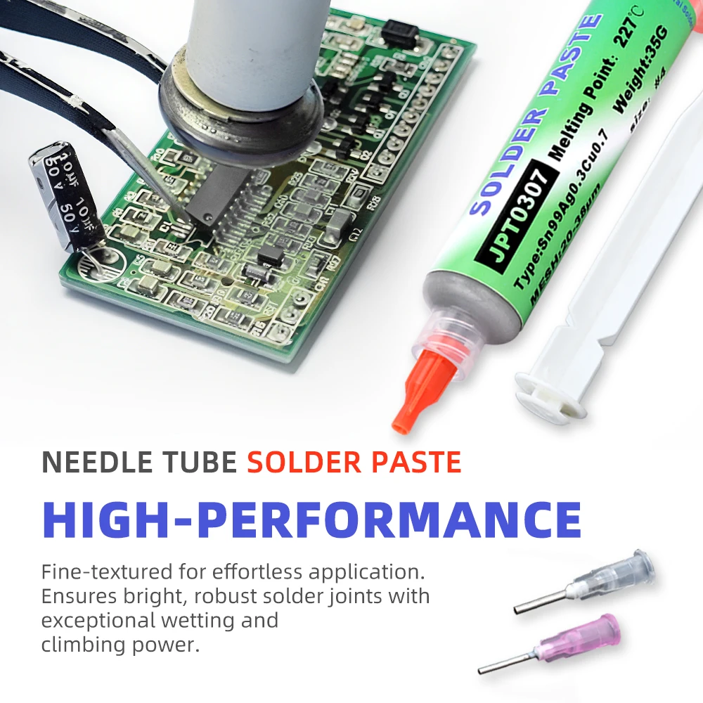 Lead Free High-Temperature Solder Paste Sn99 Ag0.3 Cu0.7 Needle Tube, Mobile Phone USB Socket Repair, LED Soldering