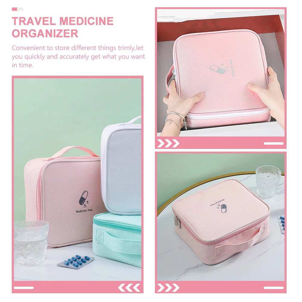 

Travel Emergency Medicine Organizer Bag Oxford Cloth Portable Medical Pouch First Aid Storage Medicine Organizer