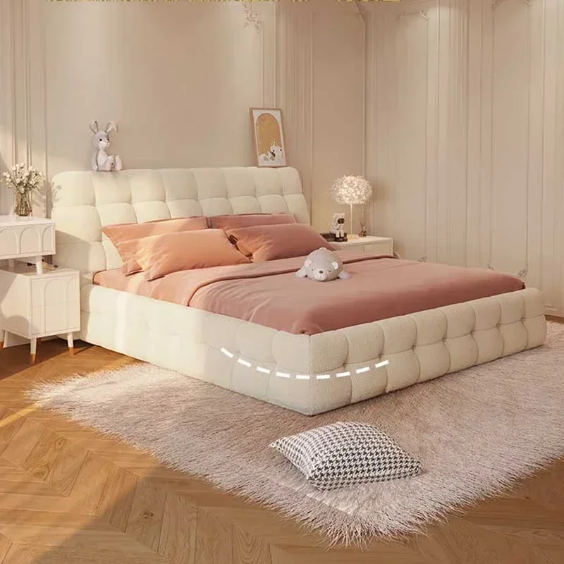 Storage Luxury Double Bed Wood Modern Loft Floor Home Double Bed Queen Girls Sleeping White Cama Box Casal Bedroom Furniture