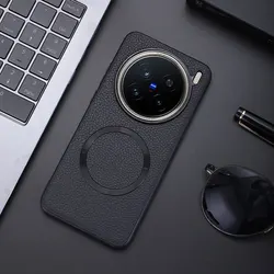 Case for Magsafe Wireless Charge Hard Premium PU Leather Back Cover For VIVO X200 Pro X200Pro