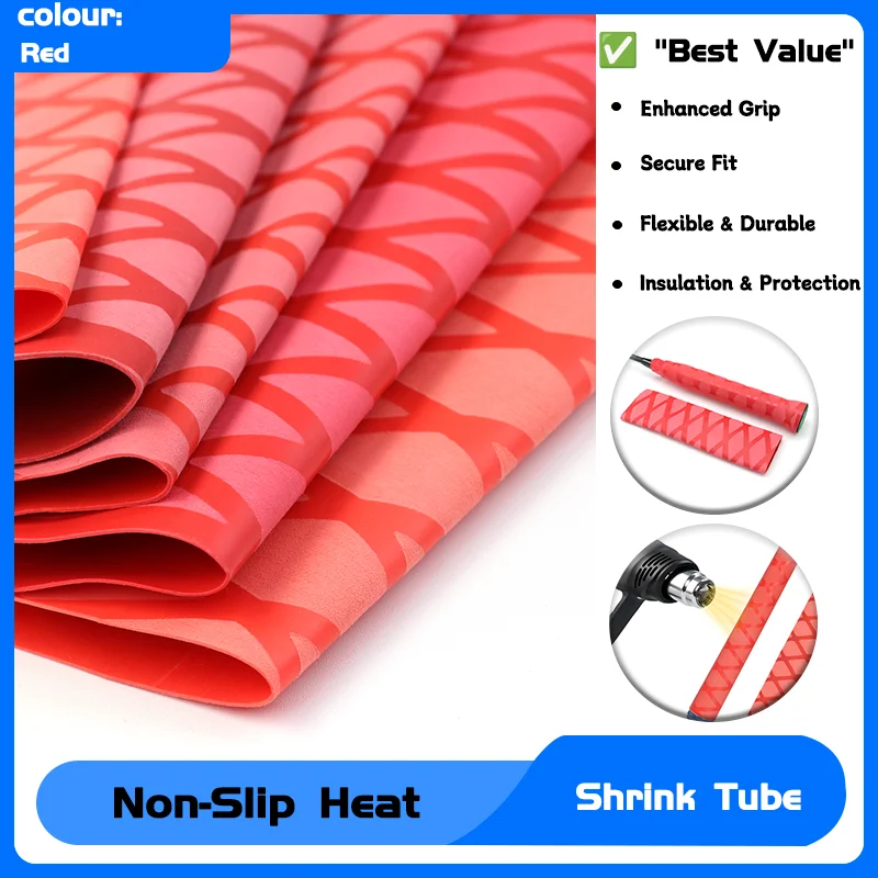 

DIY Handle Cover Insulated Waterproof Racket Grip Heat Shrink Tubing 1Meter/pc Red Anti-slip Fishing Rod Tube Diameter 15mm~50mm