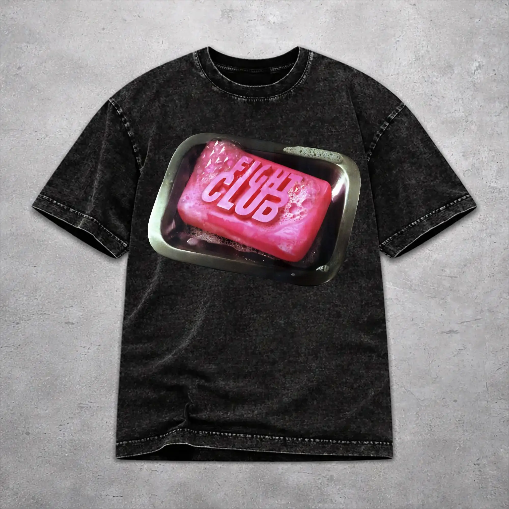 Men Women Fight Club Movie T Shirt Graphic Printed Washed Cotton  Casual Outfit Tees