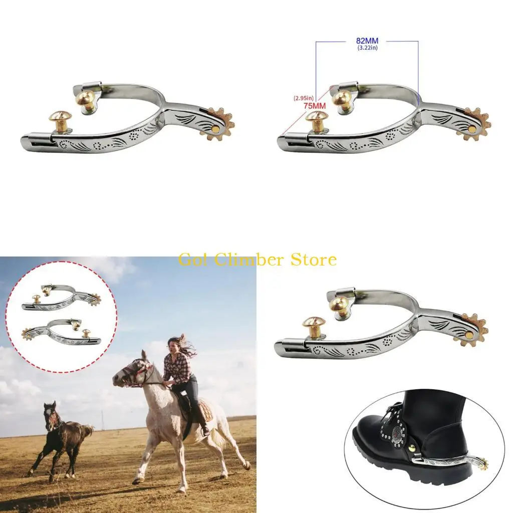 

Q84C Bronze Western Horse Spurs Features German Accent Retros Equestrians Equipment for Horse Horsemanship Enthusiasts