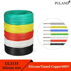 2/5/10m UL3135 Wire High Temperature Resistant Cable 30 28 26 24 22 20 18 16 14 12 10 AWG Silicone Insulation Tinned Copper Line