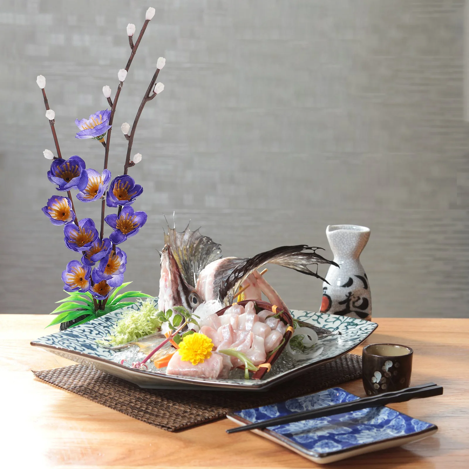 

Artificial Flower Adornment Sushi Plate Decorations Restaurant Hotel Supply Kitchen Bar Utensils
