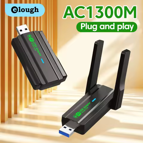 WiFi 5 USB Adapter 650Mbps/1300Mbps 2.4GHz+5.8GHz Dual Band Wireless Network Card Driver Free For PC Windows Card Receiver
