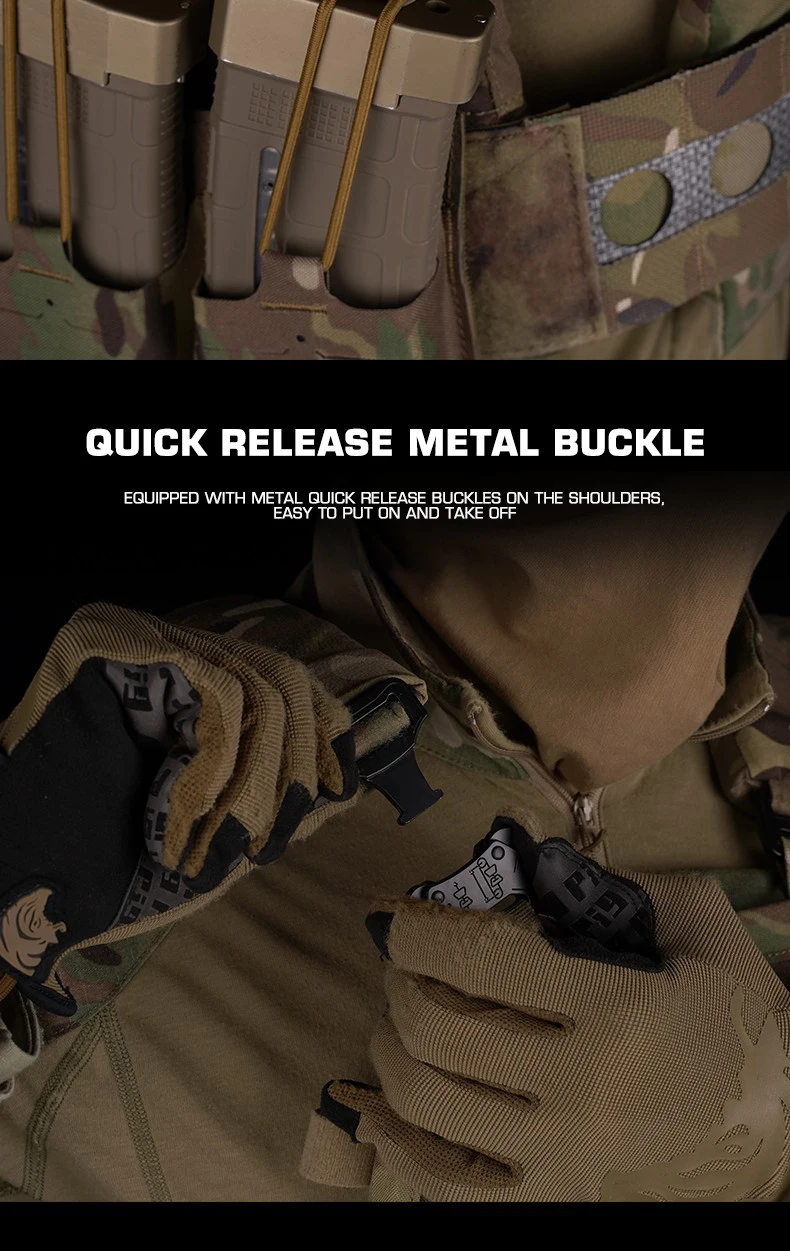 Ferro Style FCPC V5 Plattenträger Taktische Weste Jagd Körperschutz MOLLE Airsoft Training Triple Magazine Pouch Kampfausrüstung – Detail 11