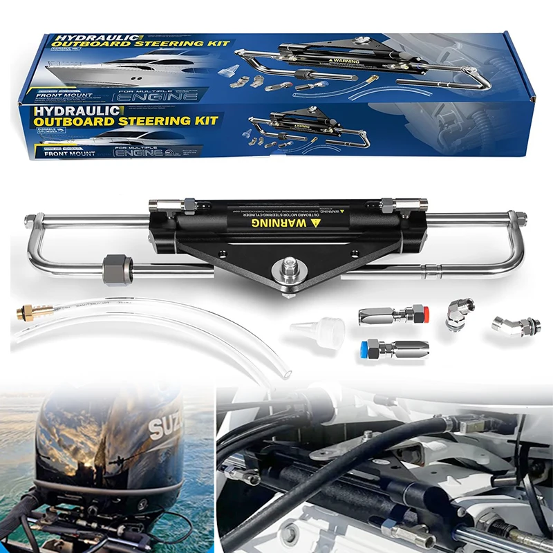 

150HP Hydraulic Outboard Steering Cylinder Kit Replaces for Seastar HC4645H, for Yamaha, Marine Boat Hydraulic Steering System