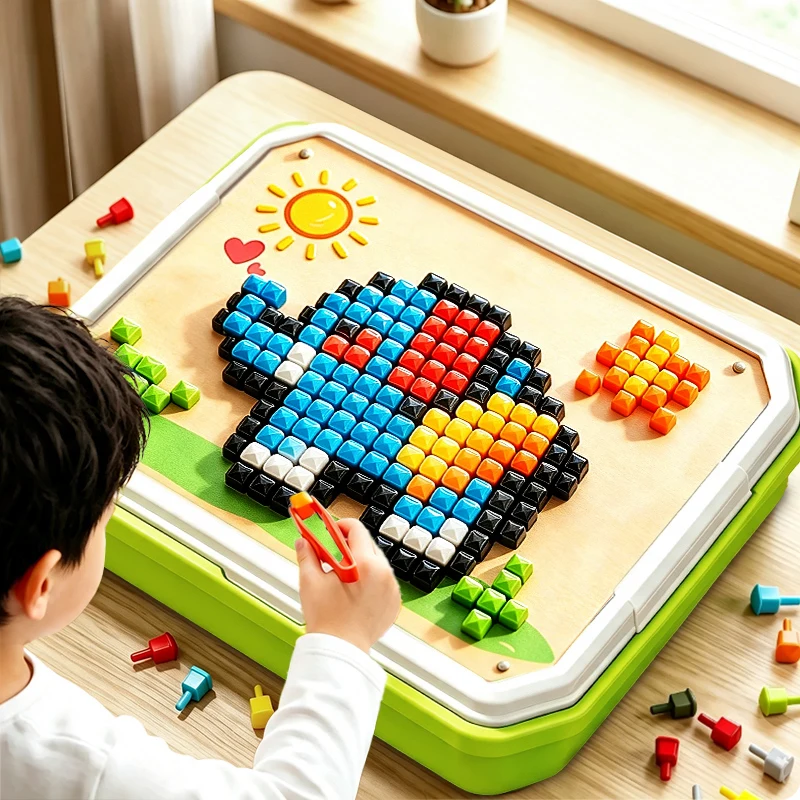 モンテッソーリ教育を取り入れた3dパズルおもちゃ。カラフルなビーズを使って、子供たちの感覚を刺激し、早期教育や脳の発達を促します。3歳のお子様（男の子、女の子）への誕生日プレゼントに最適です。