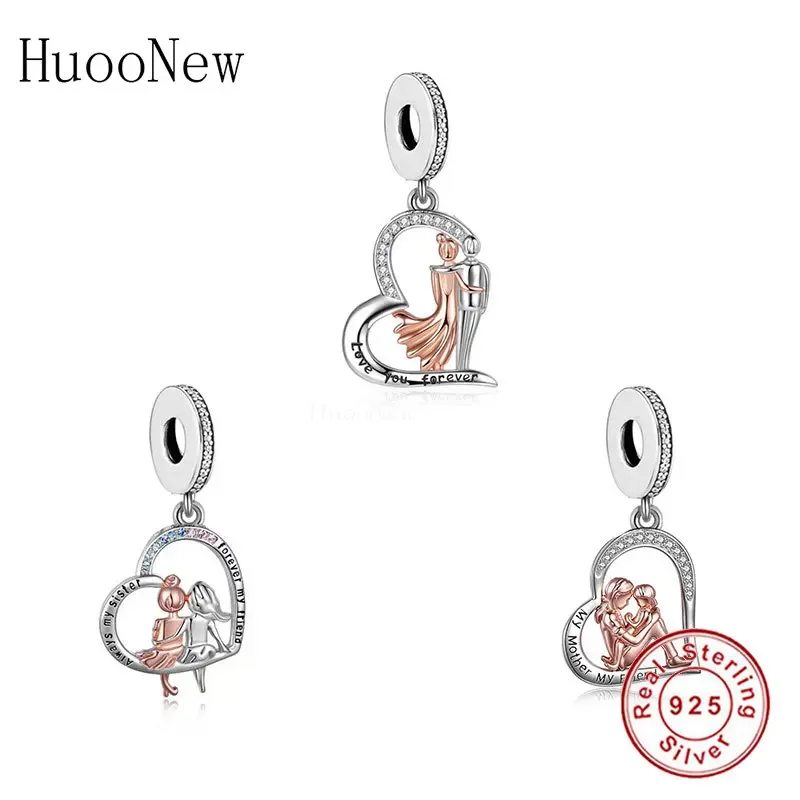 

Fit Original Pan Charm Bracelet 925 Silver Big Little Sister Mother Daughter Are Best Friends Bead For Making Berloque 2024