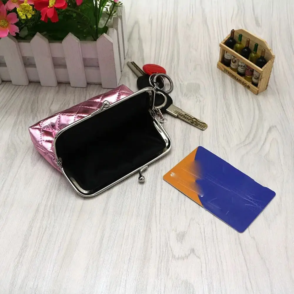 أزياء زر معدني جيب غلق بمشبك عملة المحفظة بو الجلود أحمر الشفاه حقيبة التخزين مخلب المحفظة الحقيبة مع حلقة رئيسية محفظة صغيرة هدية