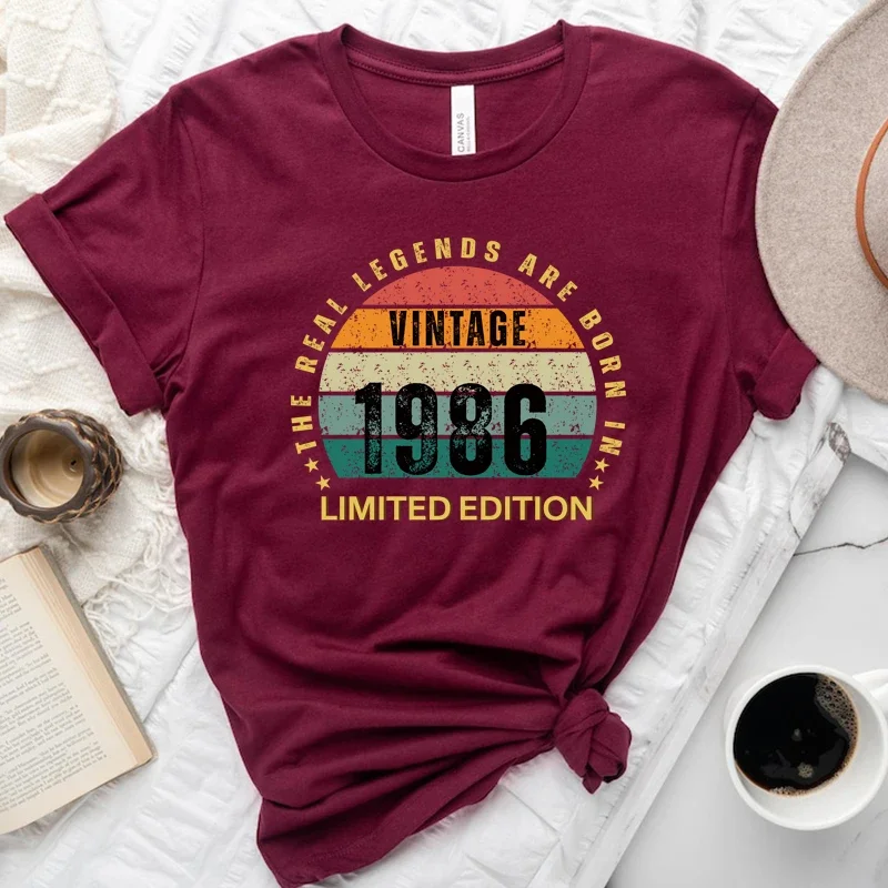 The Real Legends Are Born in 1986 Limited Edition Women T Shirts Cotton 39 39th Years Old Birthday T-shirt Personalzied Gift Top