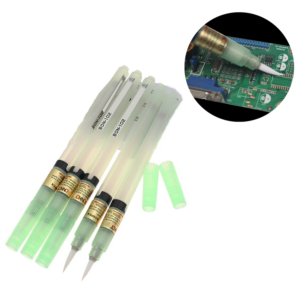 BON-102 Rosin Paste Brush 1Pcs Soft Pointed Hair Welding Soldering Empty Pen Safe Environmental Repair Soldering Tool Supplies