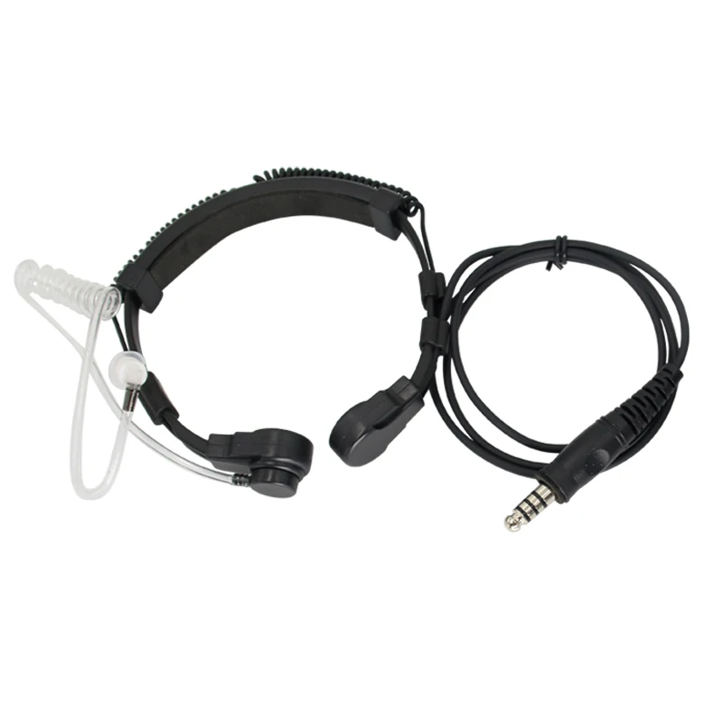 U94 PTT + 7.1mm Headset Walkie Talkie kontrol tenggorokan taktis untuk Baofeng UV5R 888S BF-1702 UV-K5 UV-K6