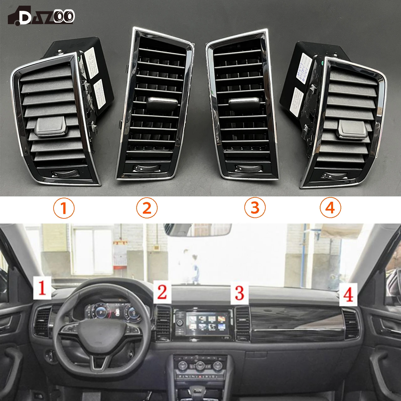 For Skoda Kodiaq KAROQ KAMIQ 2016-2020 Front Dashboard Air Conditioning Outlet Vents  56G819701  56G819702 56G820951 952