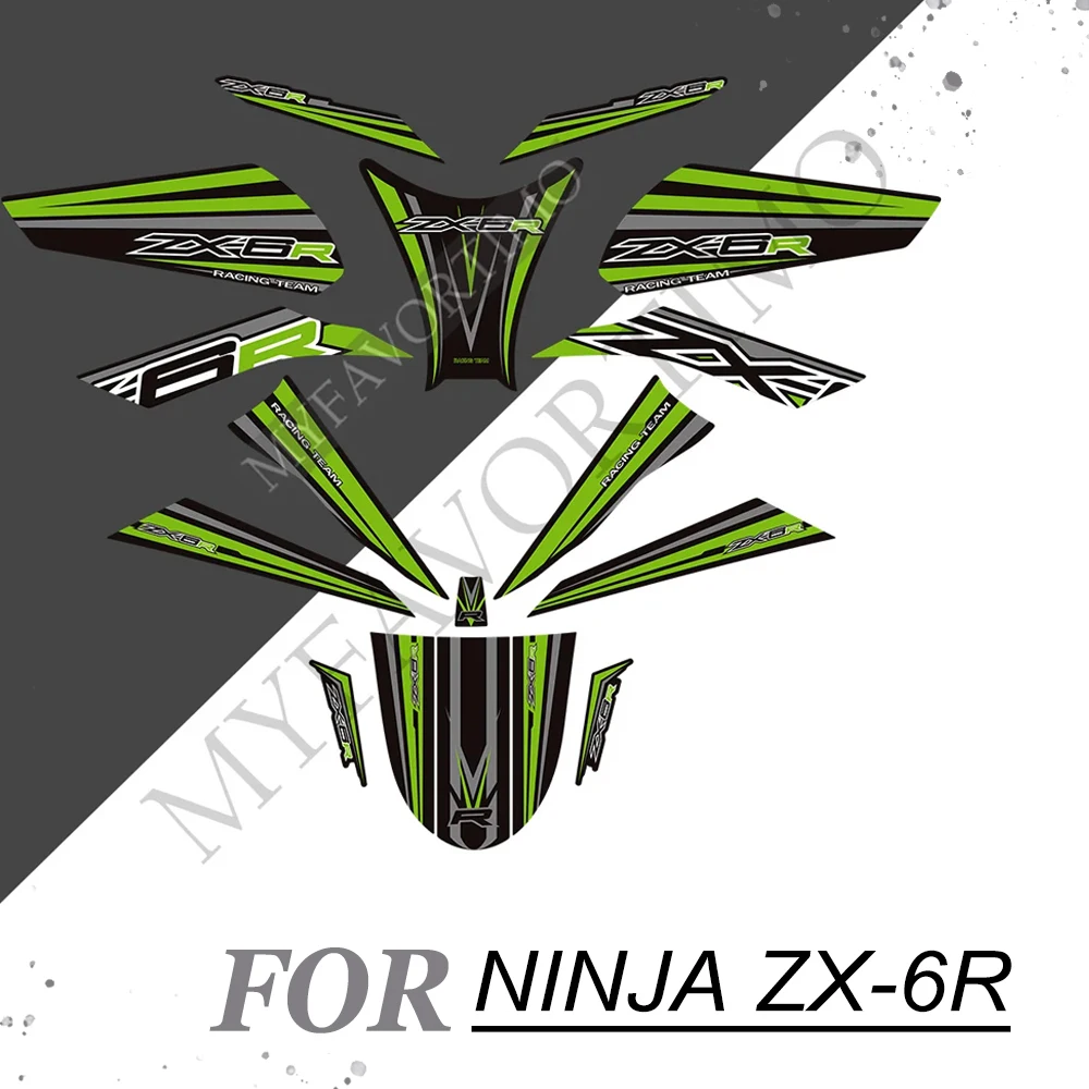 

Sticker For Kawasaki Ninja ZX-6R ZX6R ZX 6R Tank Pad Fairing Upper Body Shell Decoration Decal Stickers Motorcycle Gas Knee