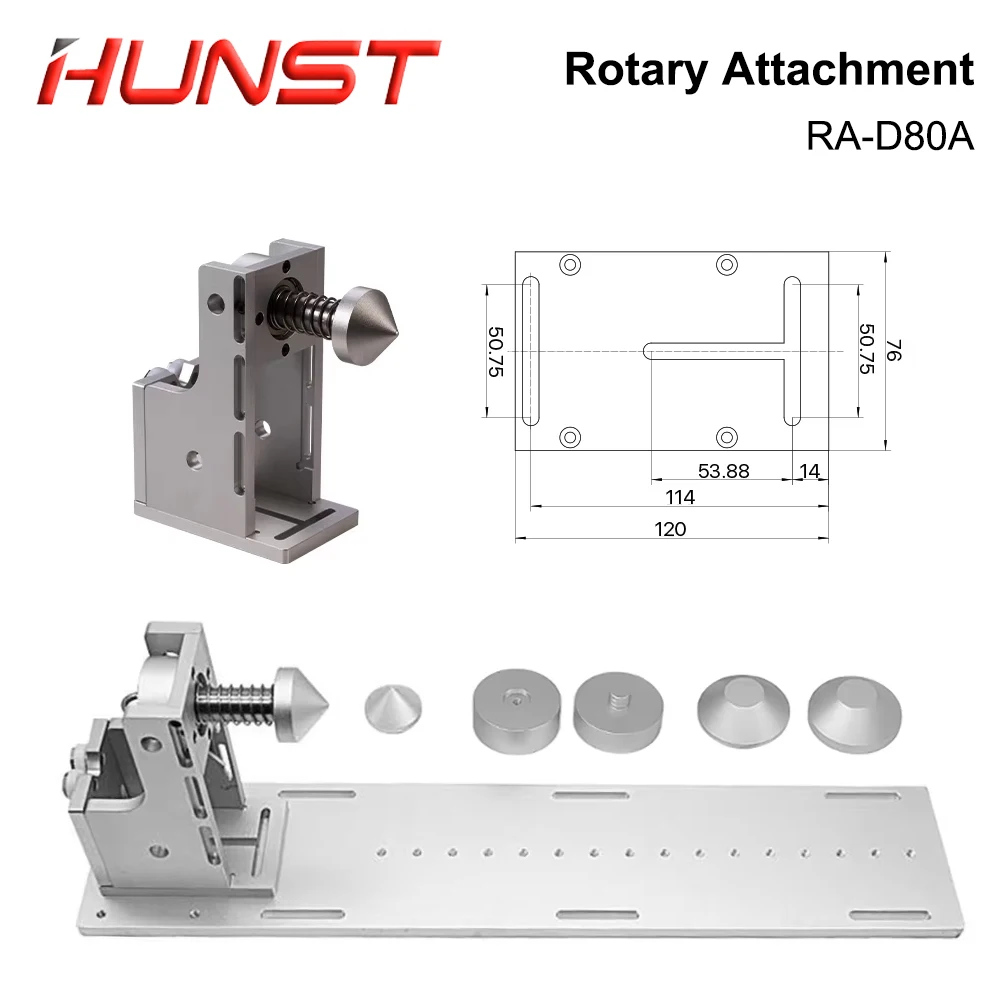 Rotary Axis Laser Engraver - Hunst RA-D80A Rotary Axis 3jaw Worktable