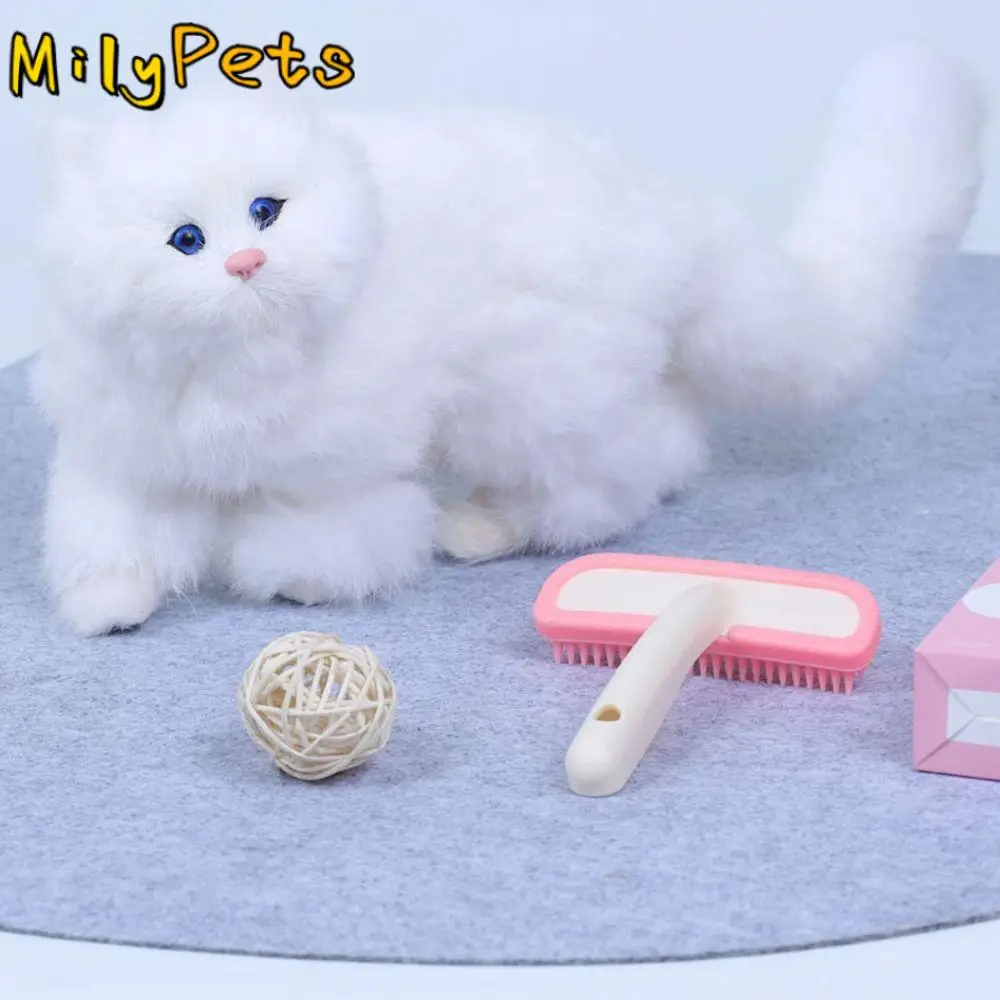 

Silicone Small Pet Comb Pink and White Durable Rabbit Fur Brush Exquisite Pet Silicone Comb Pet Grooming Tool