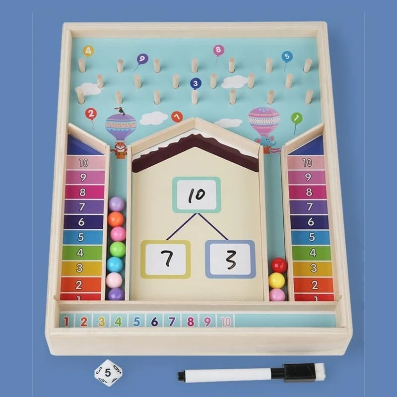 Jouet créatif construction compétences mathématiques, ensemble mathématiques en bois pour comprendre les nombres 10 les