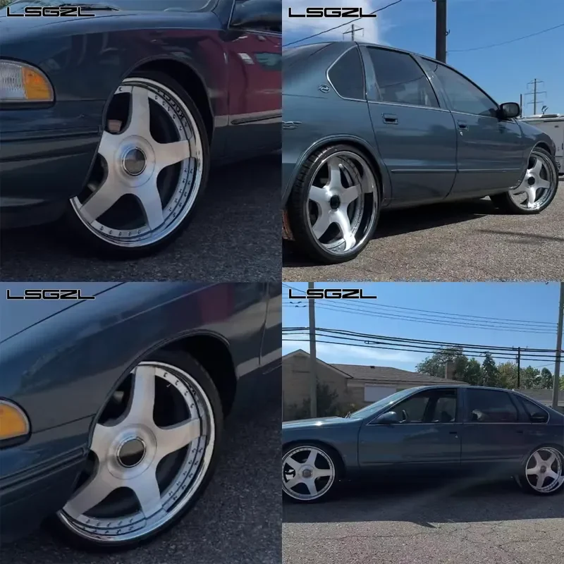 i LSGZL Forged 2-piece 5x114.3 5x130 Custom for C8 Alloy 5-spokes Concave Deep Dish Rims 16-26 Inch Car